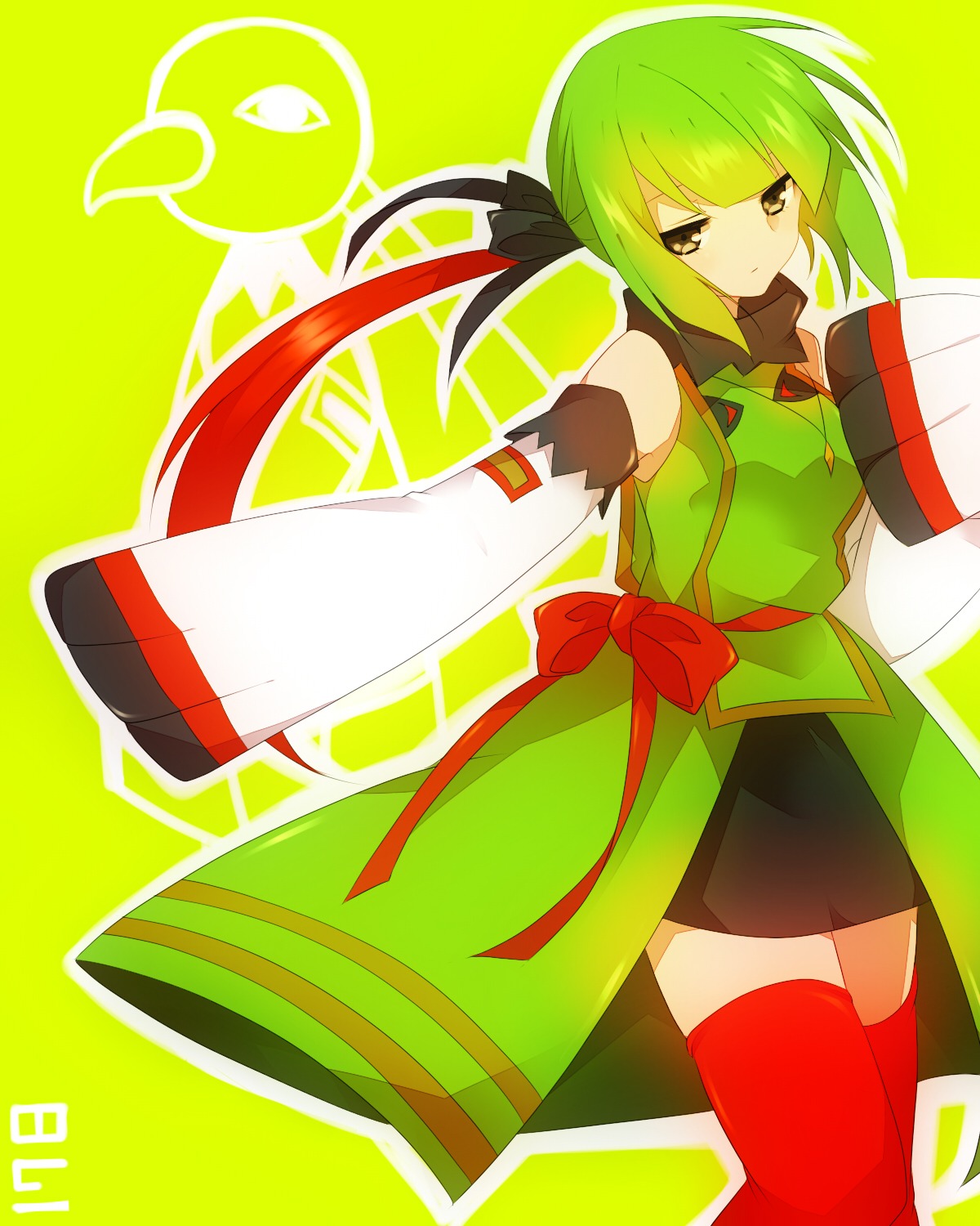 anthropomorphization, pokemon, takeshima_eku, thighhighs, xatu