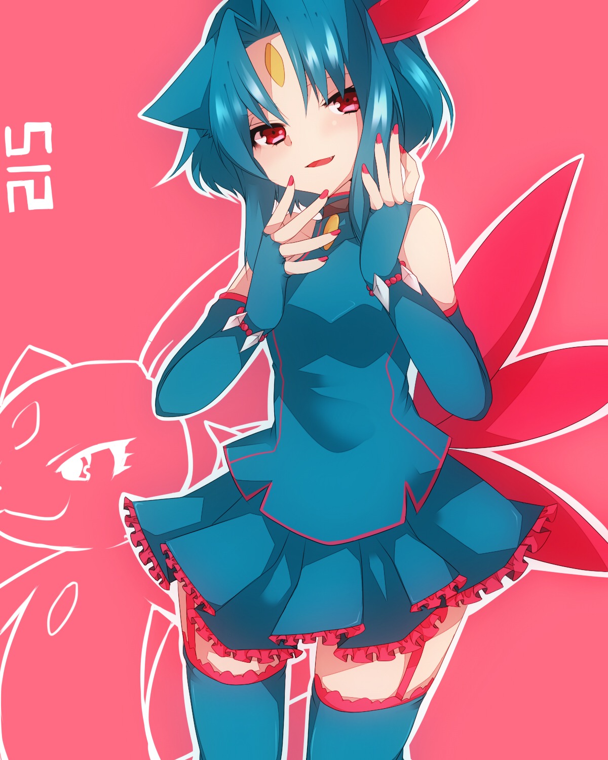 anthropomorphization, dress, pokemon, sneasel, stockings, takeshima_eku, thighhighs, wings