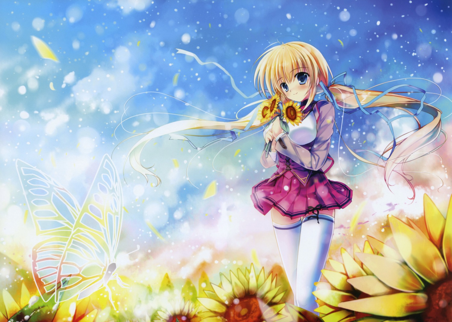 kazamatsuri_mana, manatsu_no_yoru_no_yuki_monogatari, mikeou, seifuku, thighhighs