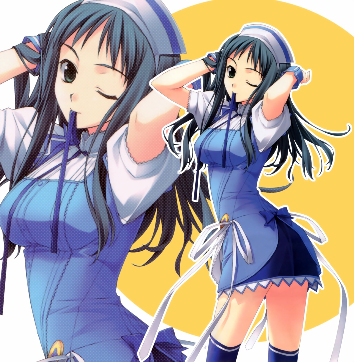 berry's, hashimoto_takashi, makinosawa_ena, thighhighs, waitress