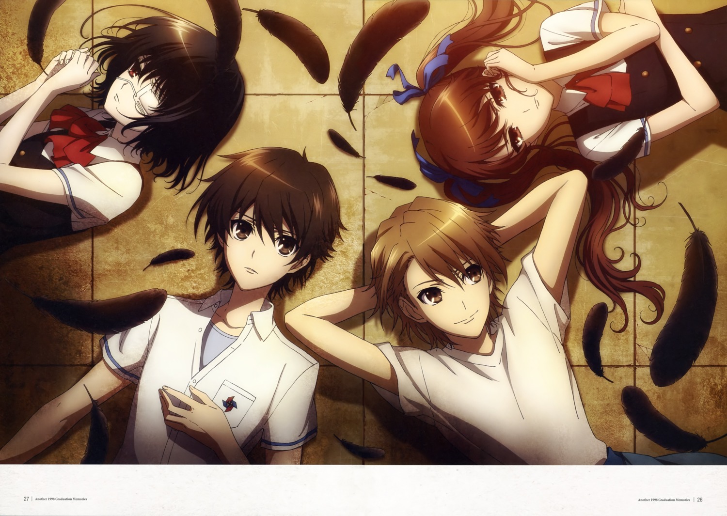 akazawa_izumi, another, eyepatch, misaki_mei, sakakibara_kouichi, screening, seifuku, teshigawara_naoya