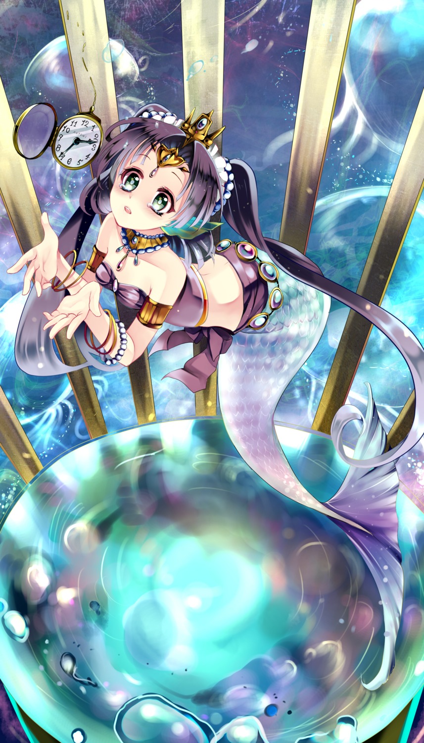 cleavage, kurabayashi_matoni, mermaid, monster_girl