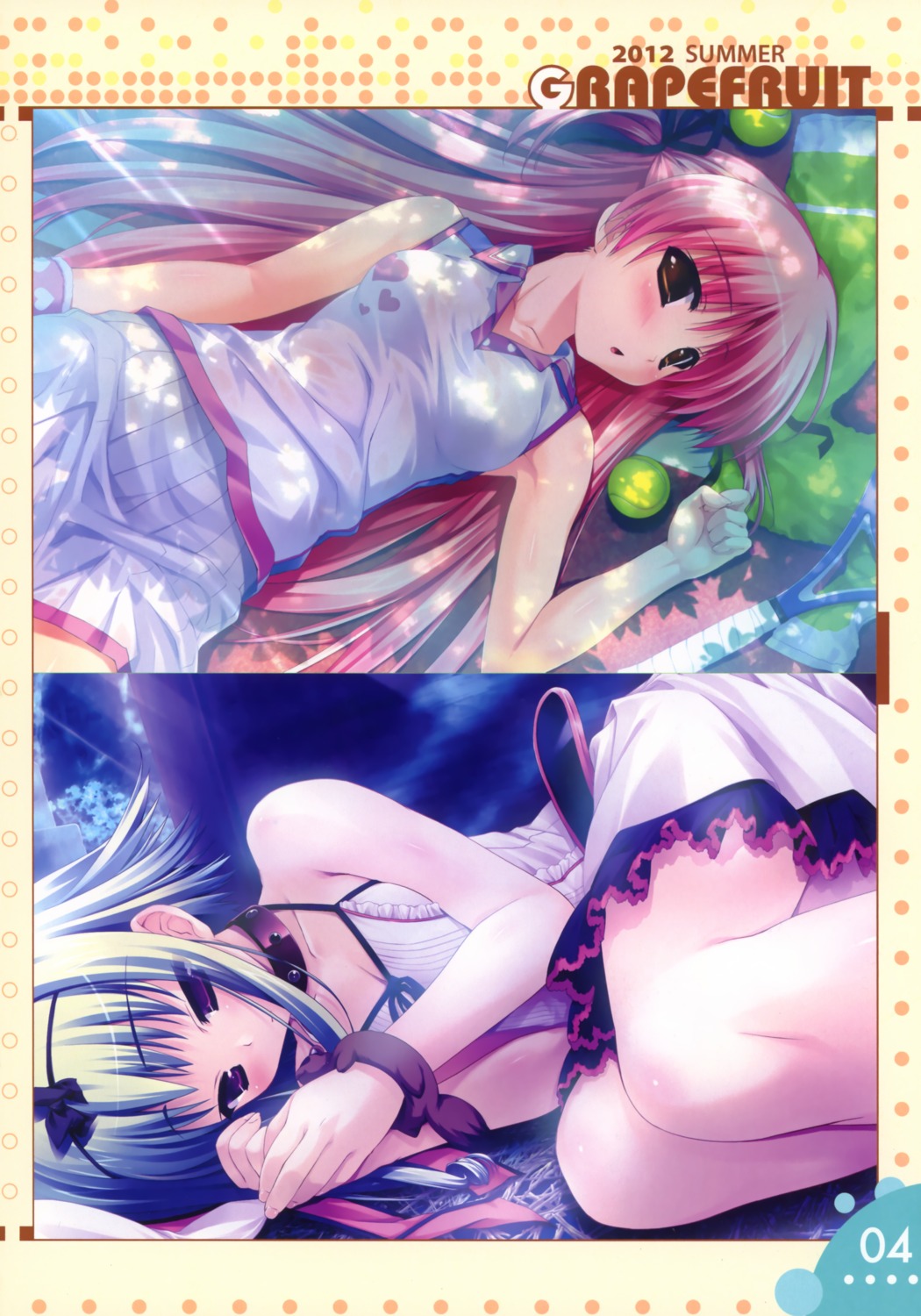 amatsumi_sora_ni!, grapefruit, inugami_honori, kiyosumi_serika, shintarou, tennis