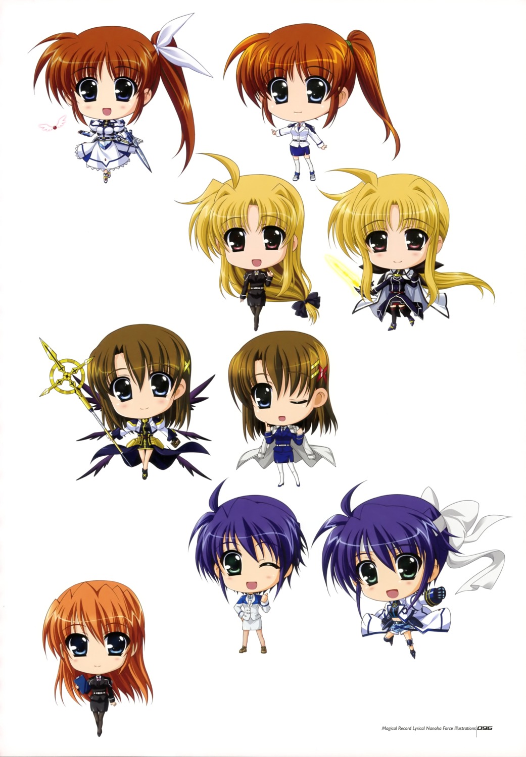 chibi, dress, fate_testarossa, higa_yukari, mahou_senki_lyrical_nanoha_force, mahou_shoujo_lyrical_nanoha, pantyhose, subaru_nakajima