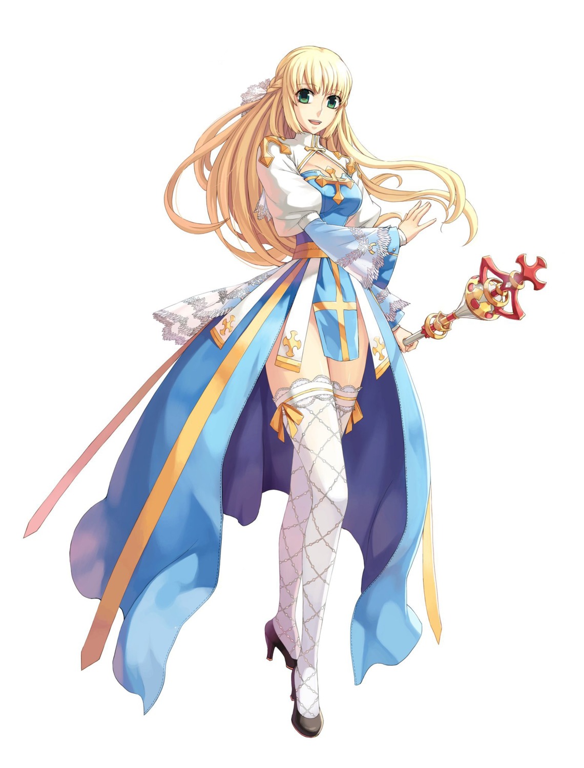 archbishop, cleavage, jpeg_artifacts, ragnarok_online, tagme, thighhighs