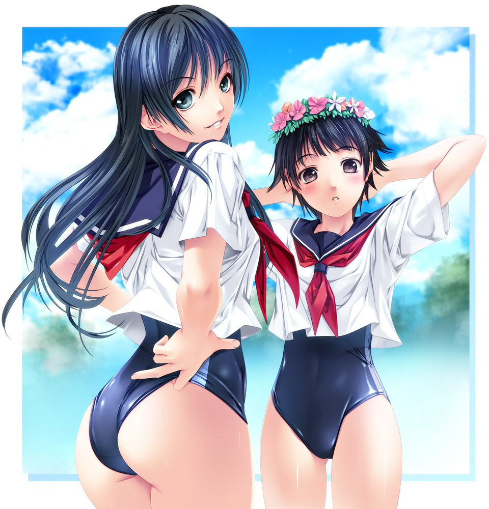 ass, rezi, saten_ruiko, school_swimsuit, seifuku, swimsuits, toaru_kagaku_no_railgun, toaru_majutsu_no_index