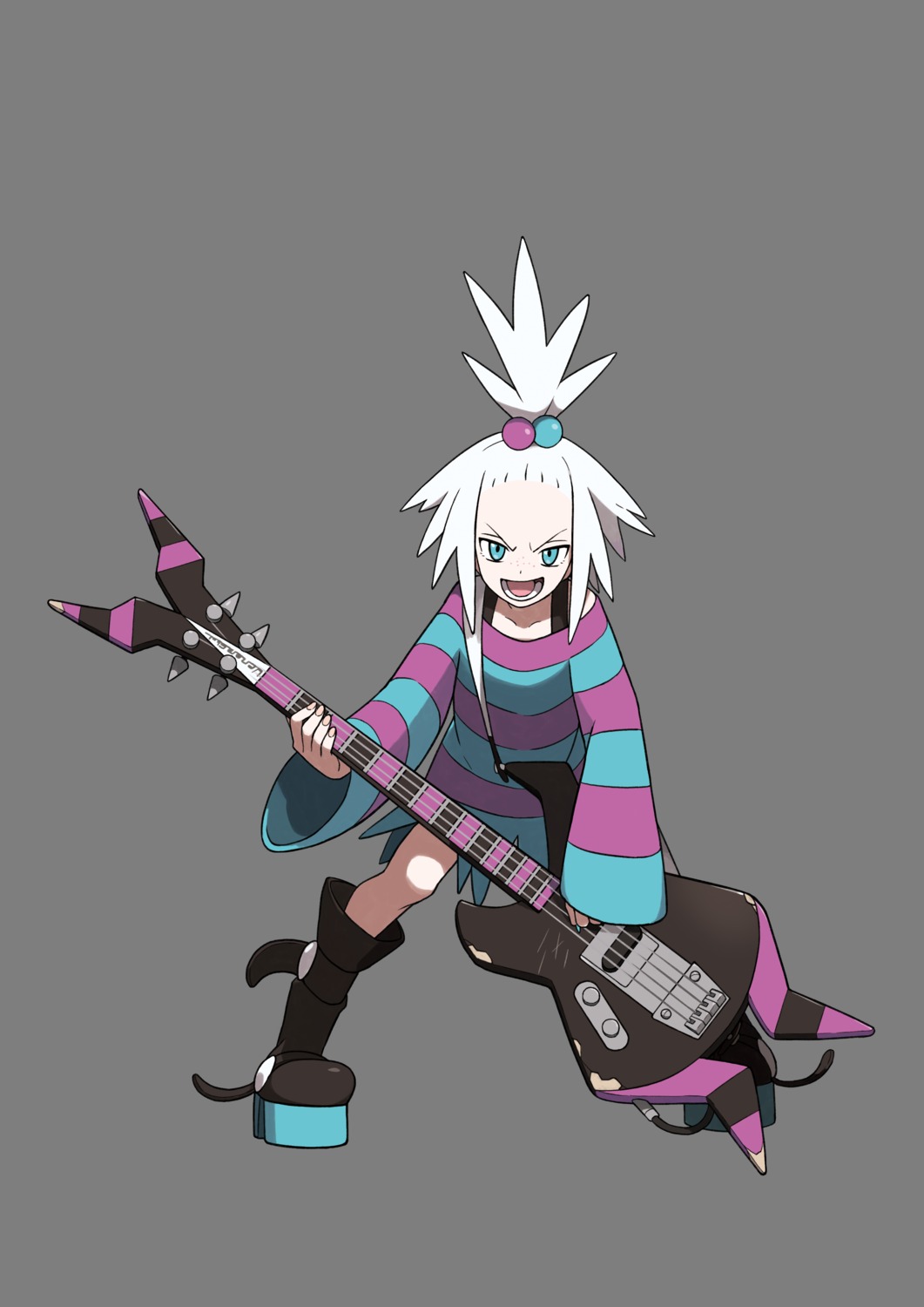 guitar, homika_(pokemon), nintendo, pokemon, pokemon_b2w2, sugimori_ken, transparent_png