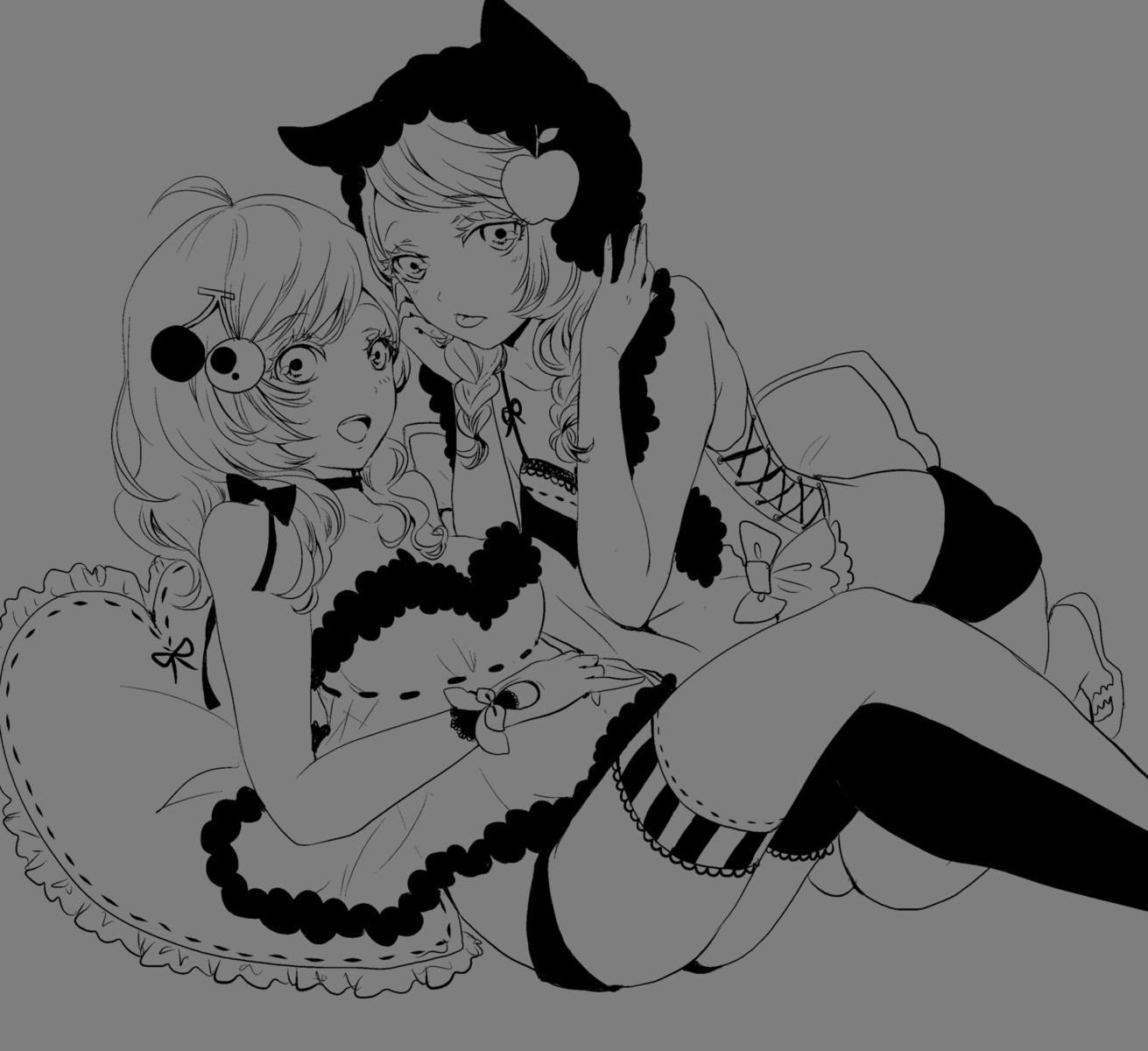garter, lingerie, monochrome, pantsu, sakuragi_kei, thighhighs, transparent_png