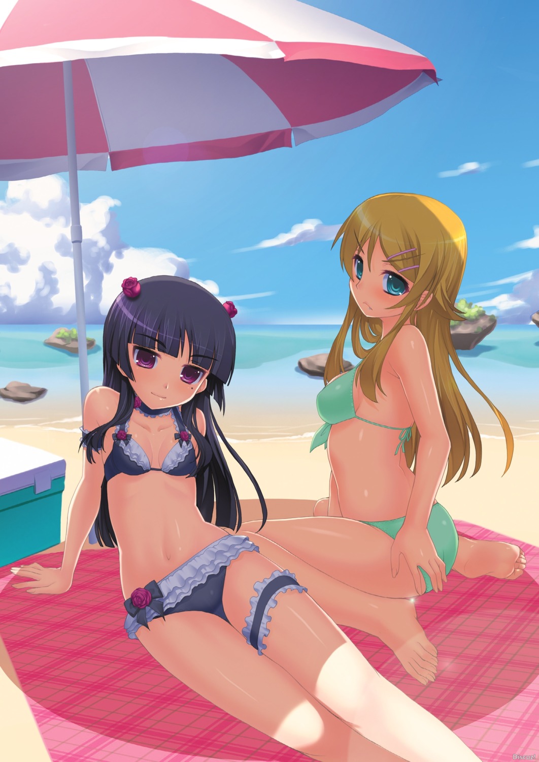 bikini, garter, gokou_ruri, gothic_lolita, kotobuki_utage, kousaka_kirino, lolita_fashion, ore_no_imouto_ga_konnani_kawaii_wake_ga_nai, swimsuits, watermark