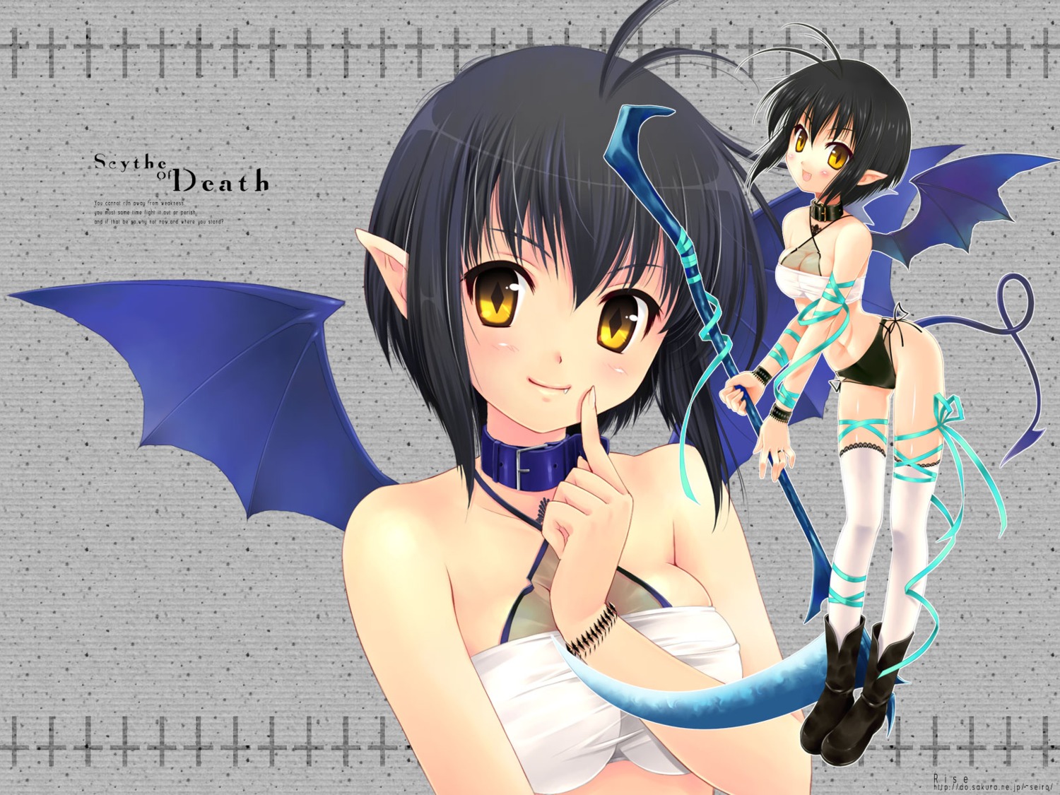 devil, rise, tail, touto_seiro, wallpaper, wings