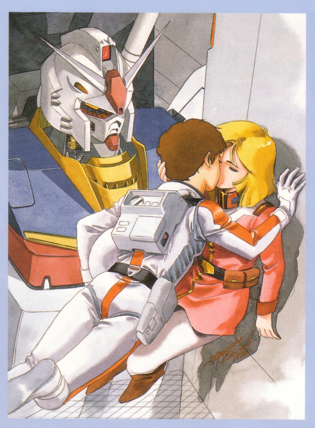 amuro_ray, gundam, kitazume_hiroyuki, mobile_suit_gundam, pantyhose, rx-78-2_gundam, sayla_mass