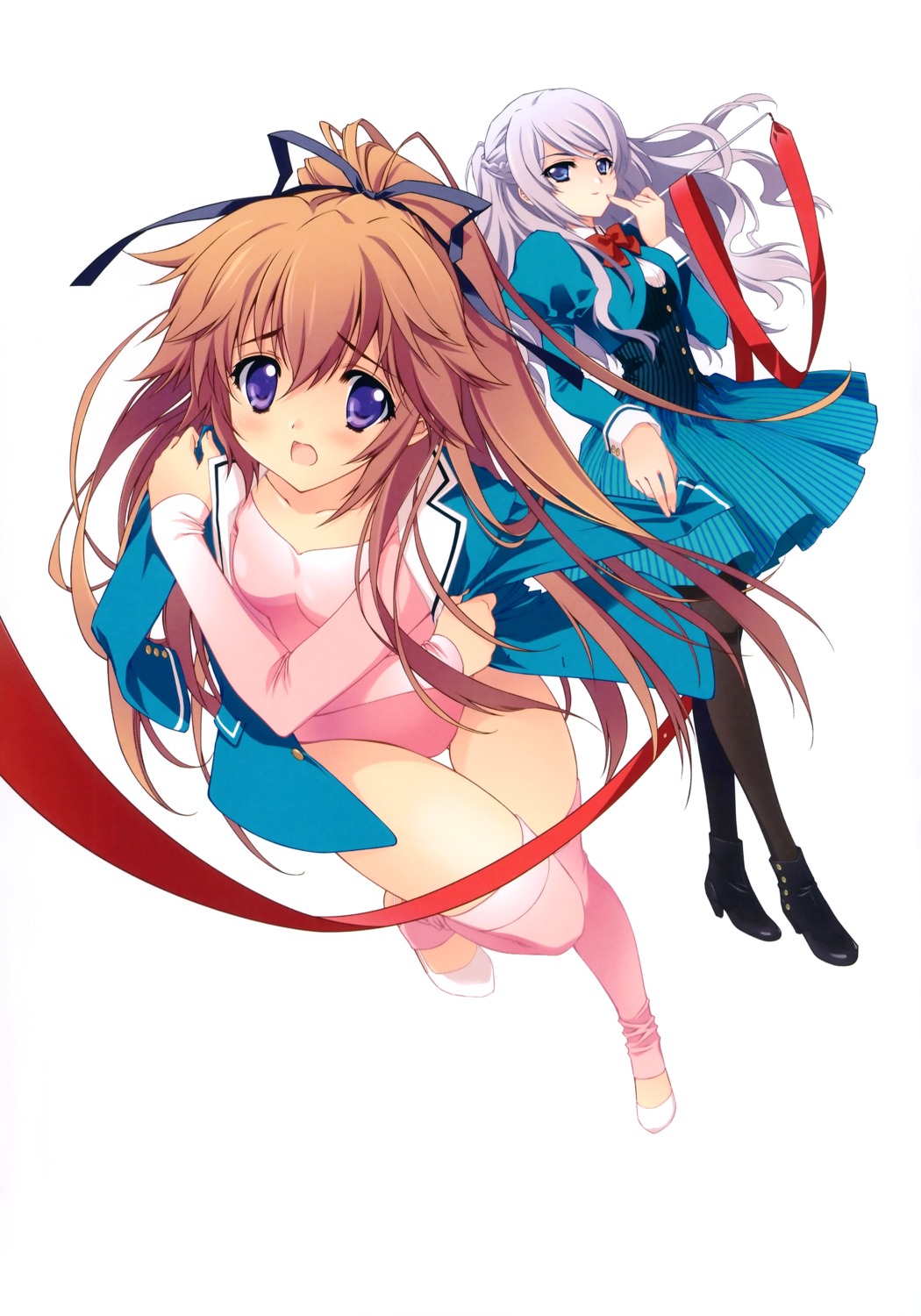 carnelian, hakuhouin_ryouko, leotard, mix!, pantyhose, seifuku, suga_ran, suwa_ranmaru