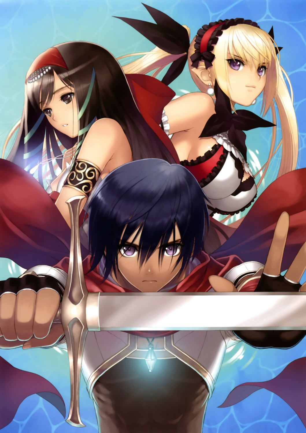 elf, gothic_lolita, kaguya_(shining_hearts), lolita_fashion, mistral_nereis, pointy_ears, rick_elwood, sega, shining_hearts, shining_world, sword, tony_taka
