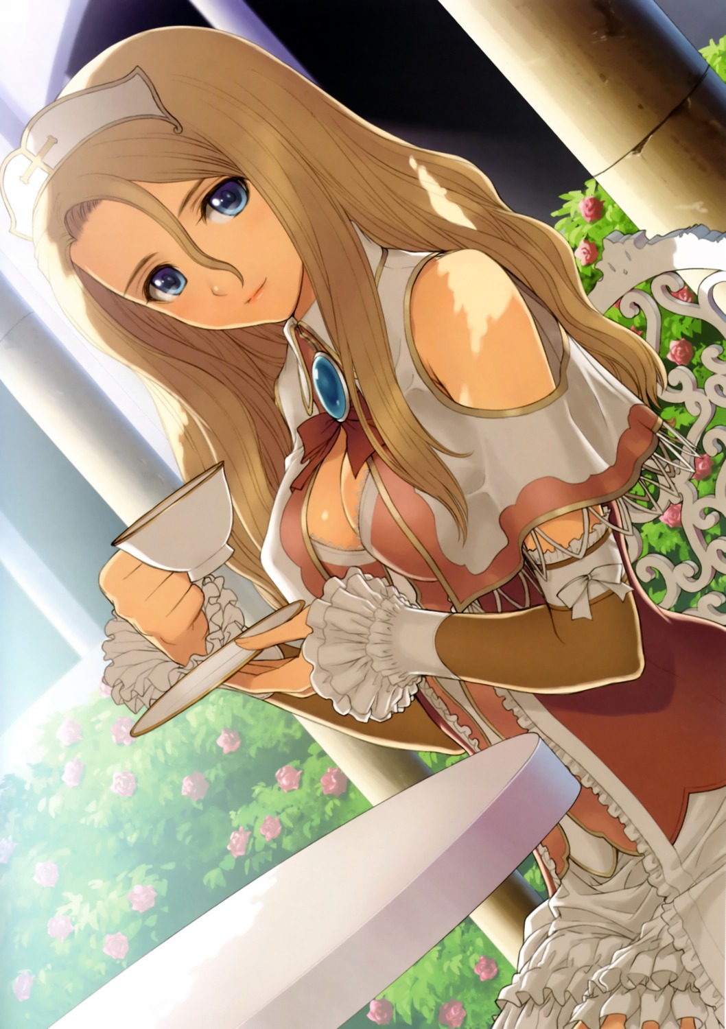 cleavage, dress, lolita_fashion, rufina_minas_windaria, sega, shining_hearts, shining_world, tony_taka