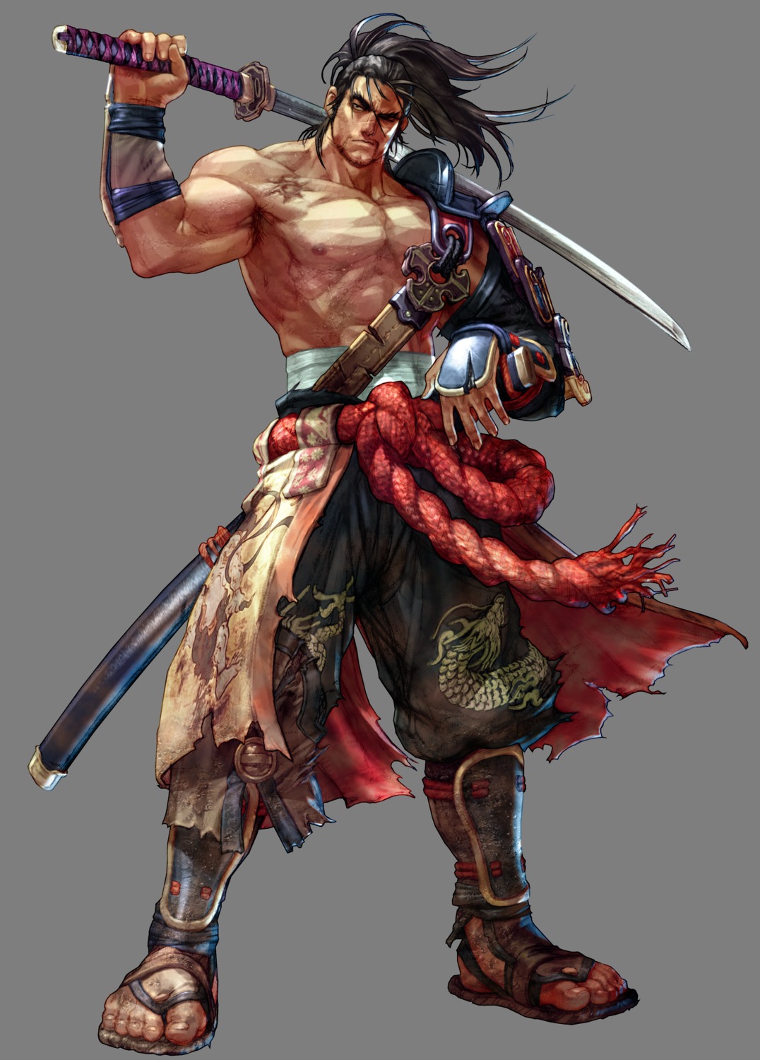 armor, heishirou_mitsurugi, japanese_clothes, kawano_takuji, male, namco, soul_calibur, soul_calibur_iv, sword, transparent_png