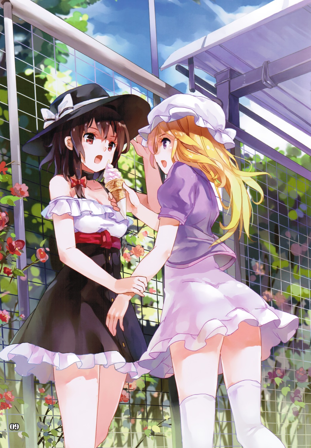 77gl, maribel_han, nanaho_denko, thighhighs, touhou, usami_renko