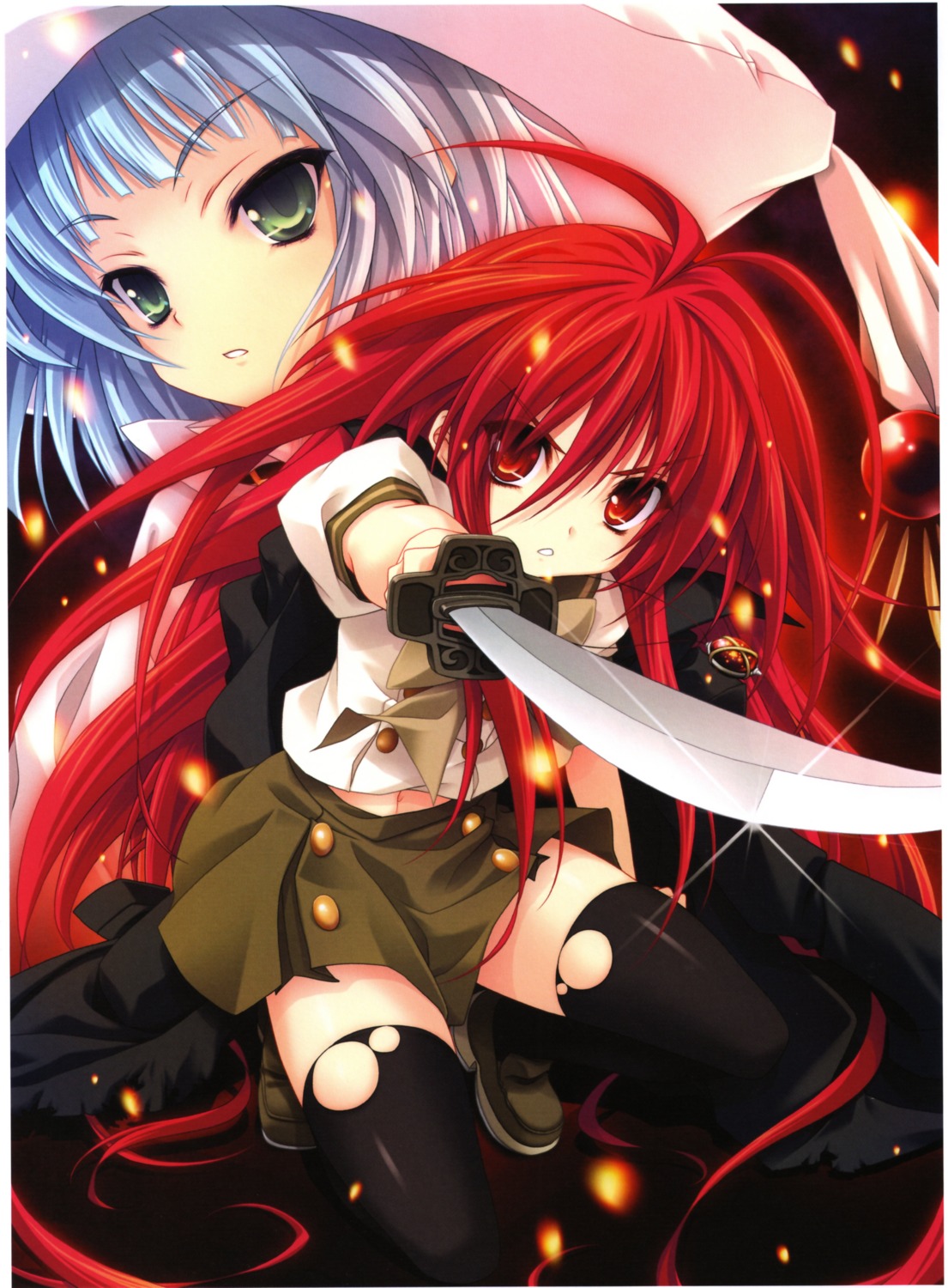 hecate, miyama-zero, seifuku, shakugan_no_shana, shana, sword, thighhighs
