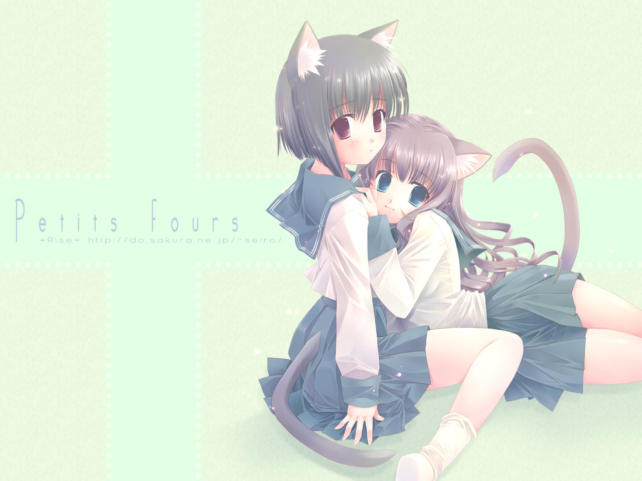animal_ears, nekomimi, rise, seifuku, touto_seiro, wallpaper