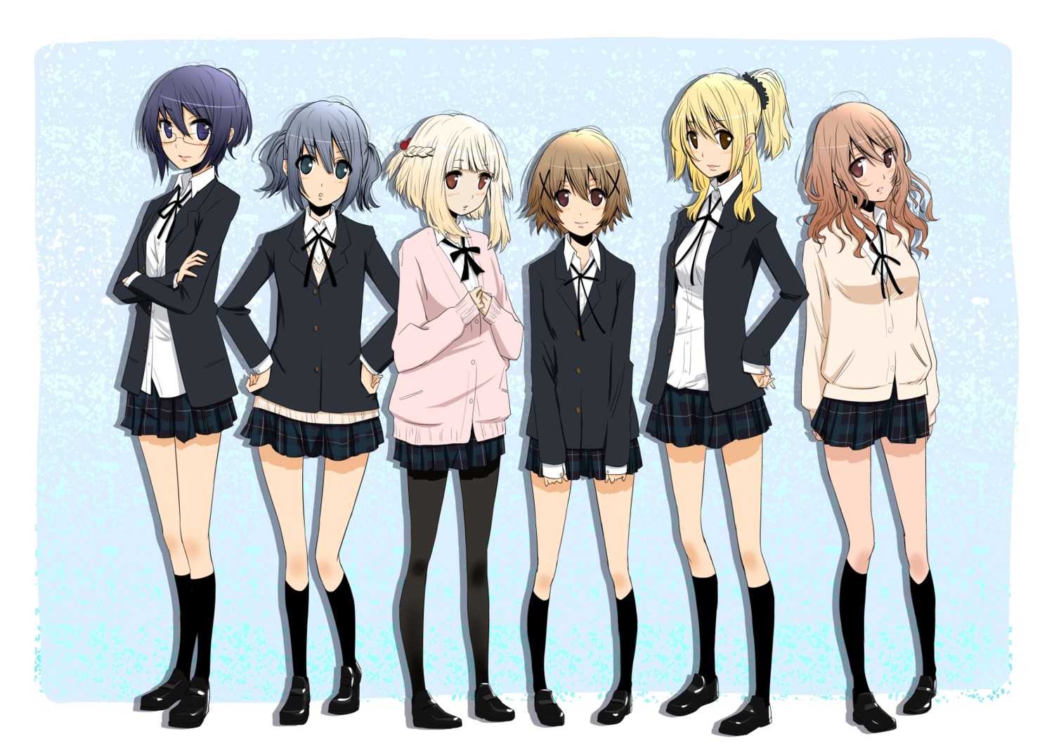 hidamari_sketch, hiro, megane, miyako, nazuna, nori, pantyhose, sae