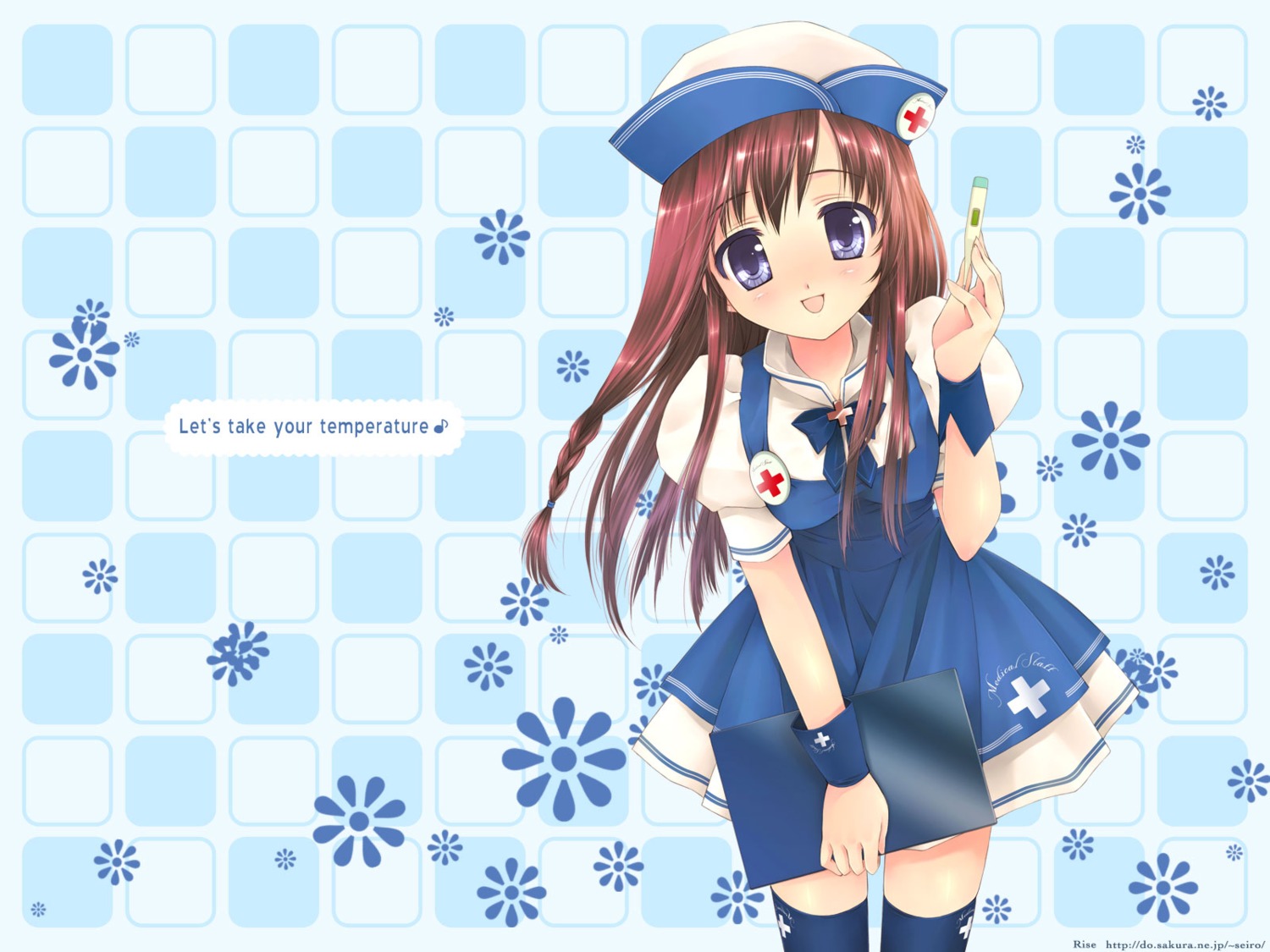 nurse, rise, thighhighs, touto_seiro, wallpaper