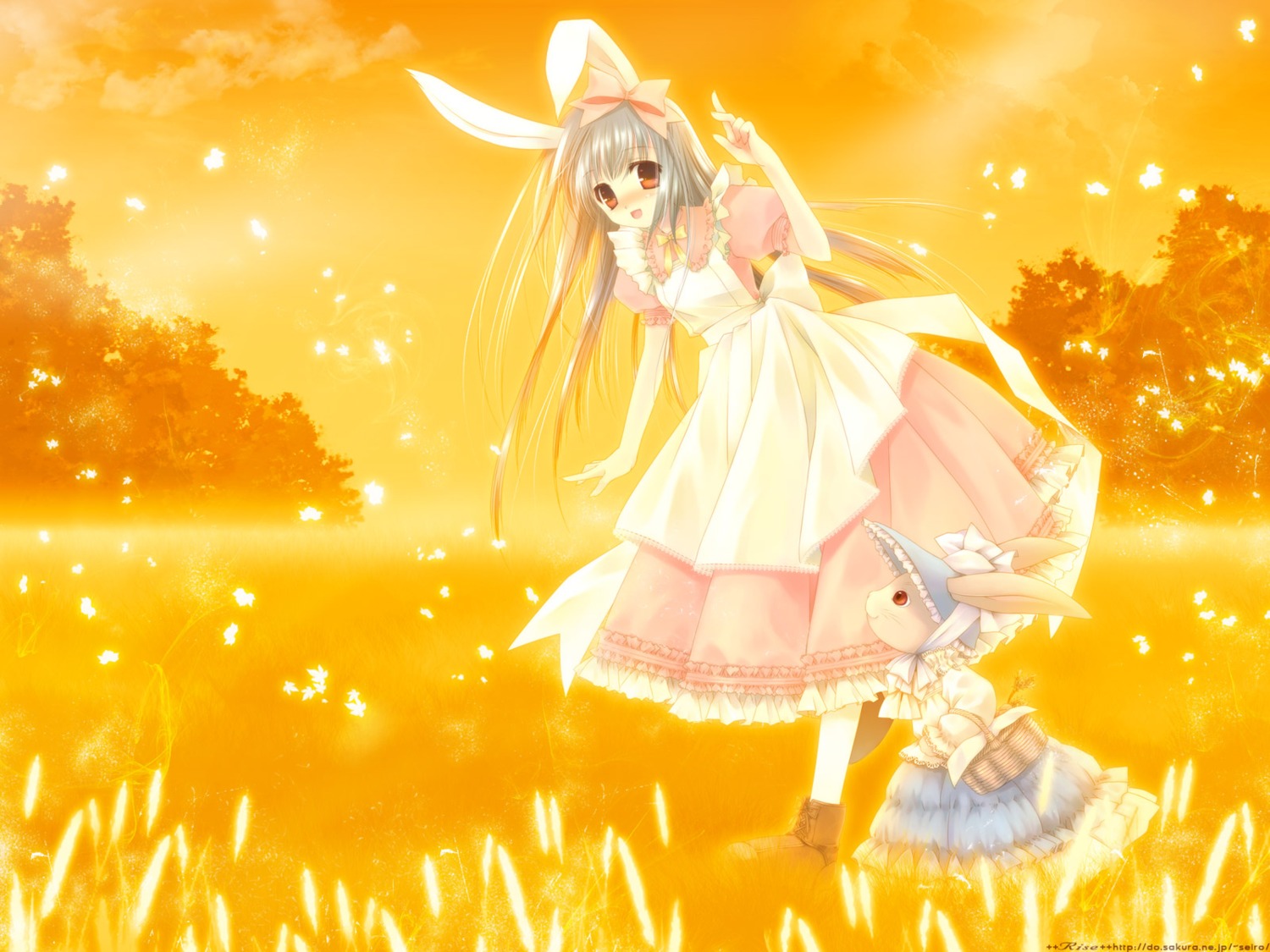 animal_ears, bunny_ears, rise, touto_seiro, wallpaper