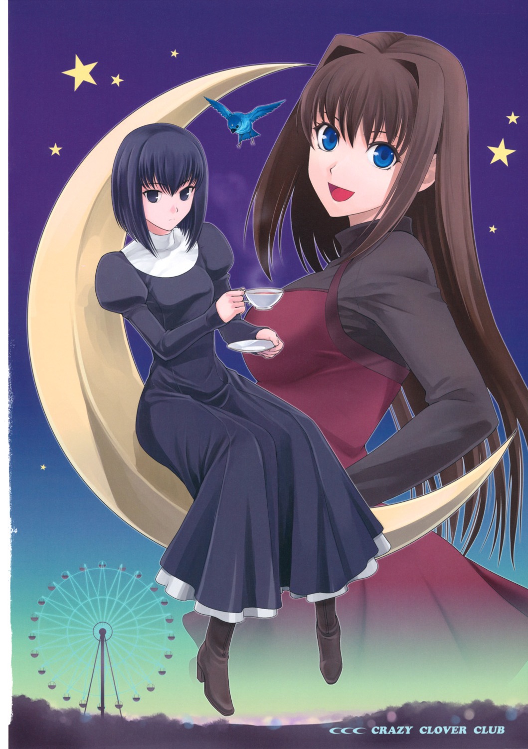 aozaki_aoko, crazy_clover_club, kuonji_alice, mahou_tsukai_no_yoru, shirotsumekusa