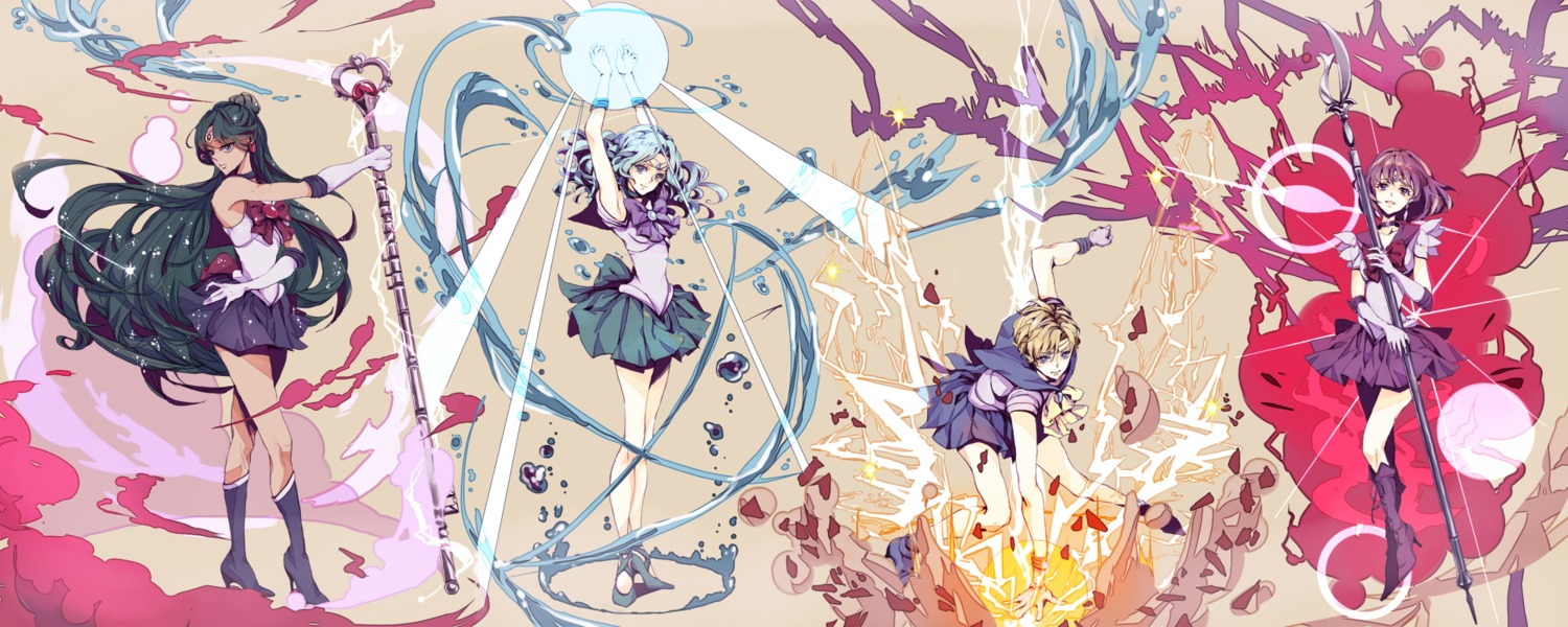 bishoujo_senshi_sailor_moon, heels, hina_xoxo, kaiou_michiru, meiou_setsuna, tenou_haruka, tomoe_hotaru