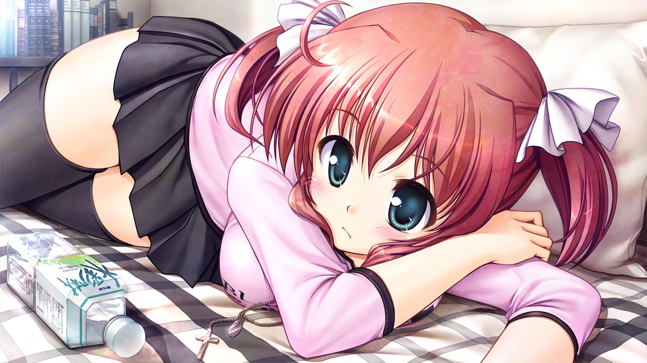 august, bekkankou, daitoshokan_no_hitsujikai, game_cg, kodachi_nagi, thighhighs