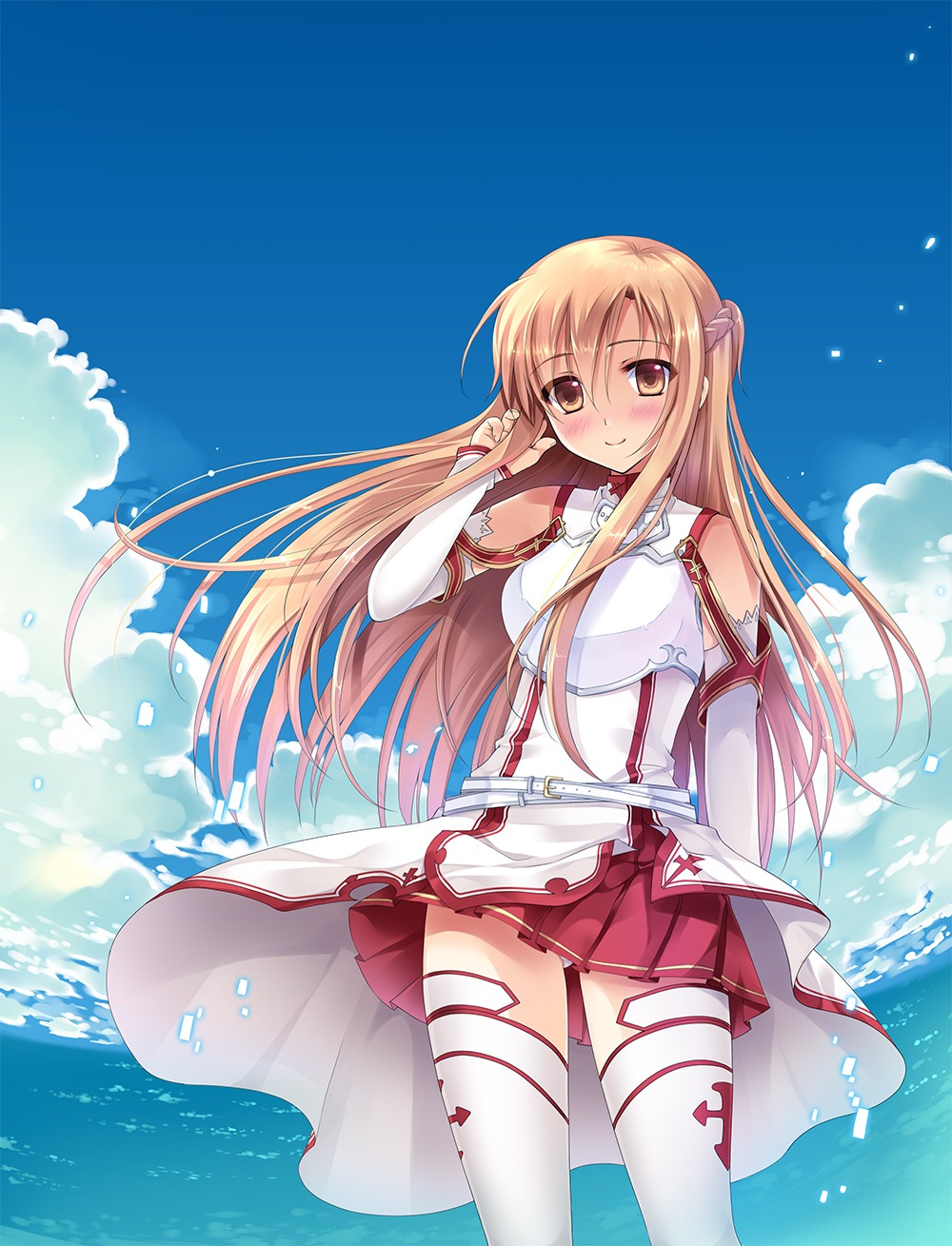 asuna_(sword_art_online), pantsu, sousouman, sword_art_online, thighhighs