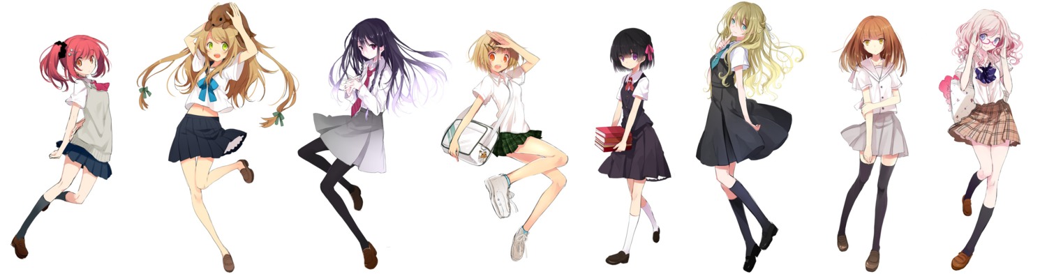 koto_(colorcube), megane, pantyhose, seifuku, thighhighs