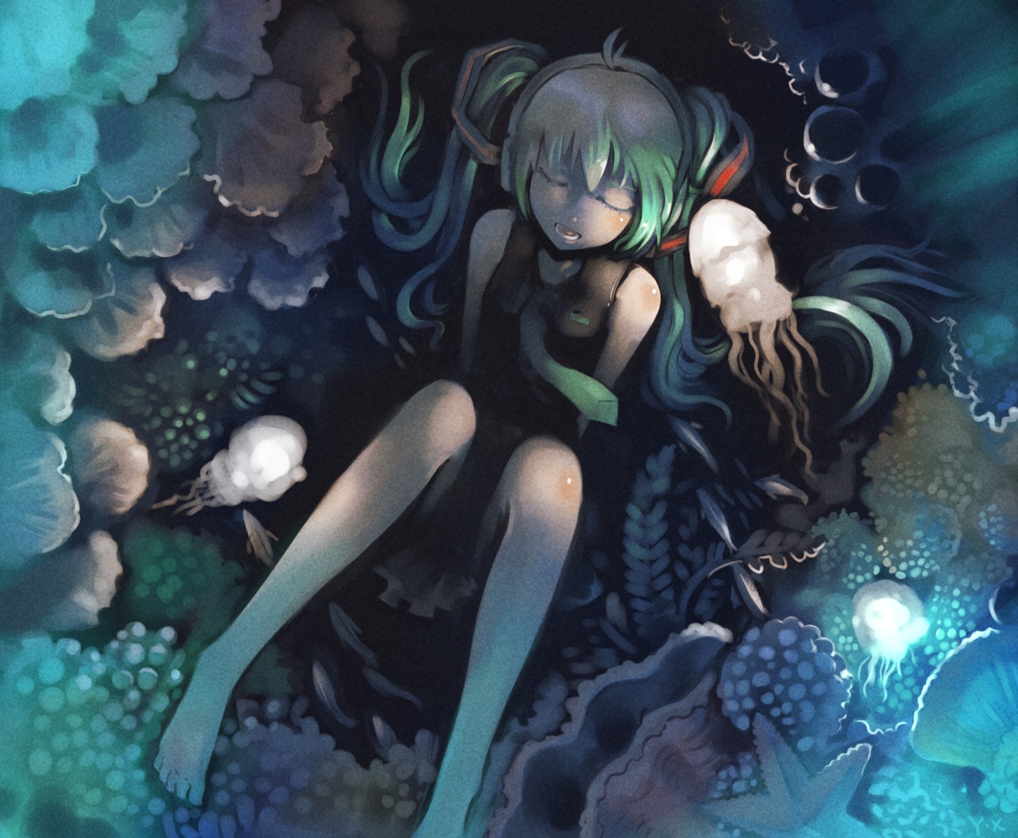 hatsune_miku, vocaloid, yuushoku