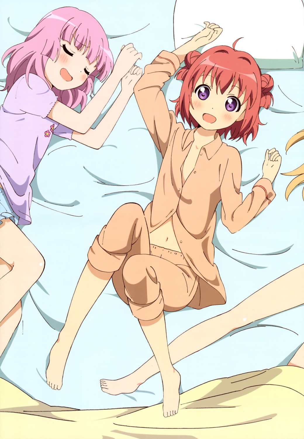 akaza_akari, itou_tsubasa_(artist), pajama, toshinou_kyouko, yoshikawa_chinatsu, yuru_yuri
