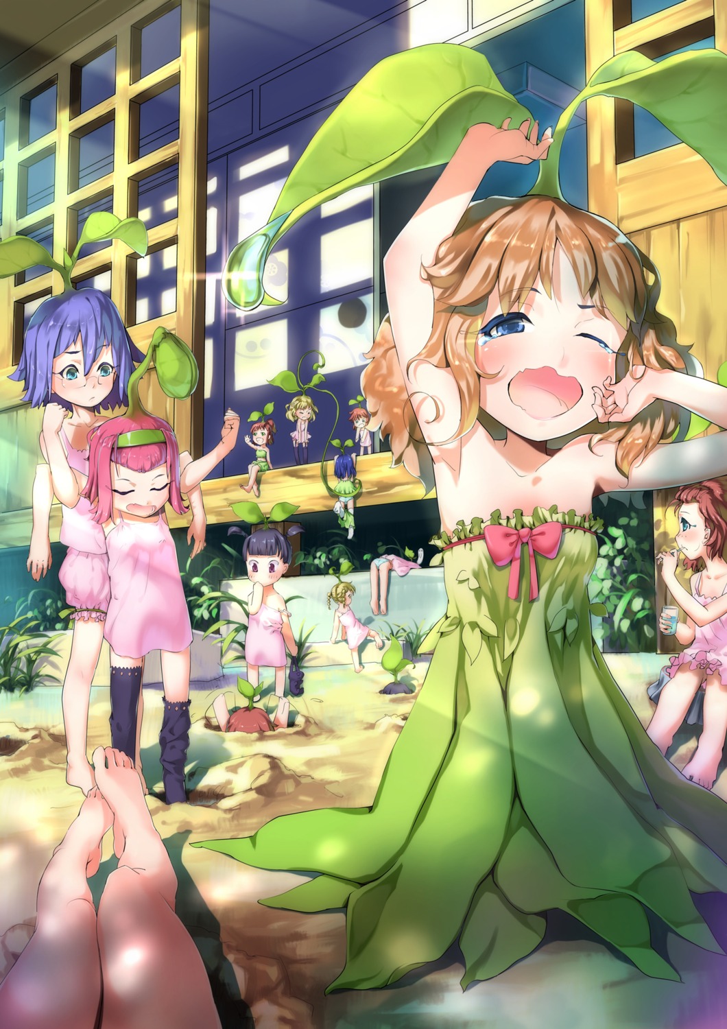 bloomers, daible, dress, pantsu, thighhighs