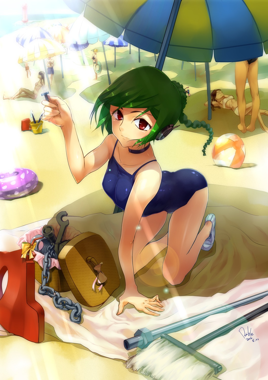 daible, gintama, swimsuits, tama_(gintama)