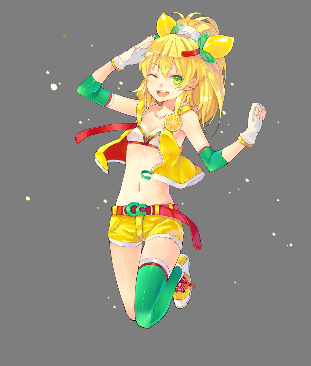 c.c._lemon, c.c._lemon_(character), cleavage, hao_(patinnko), thighhighs, transparent_png