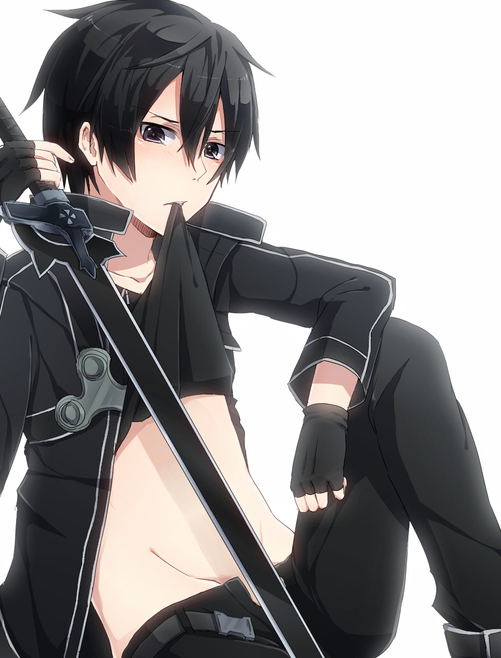 kirinin, kirito, male, shirt_lift, sword_art_online
