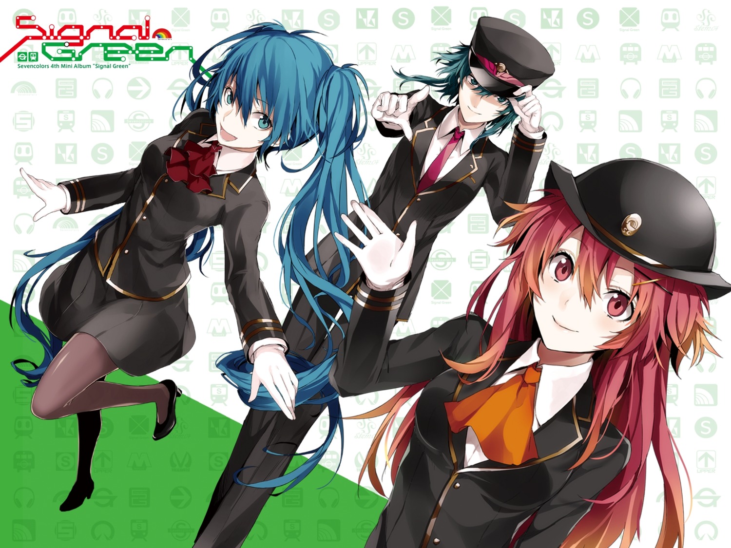 arisaka_ako, gumi, hatsune_miku, nanase_kanon, pantyhose, uniform, vocaloid