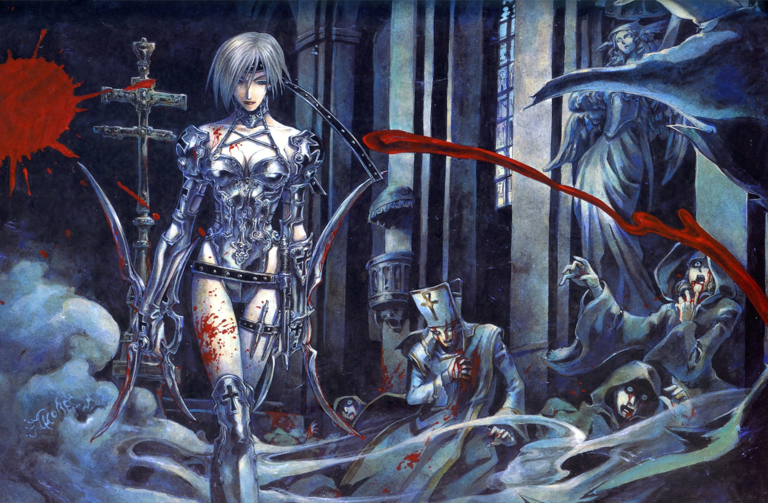 blood, cleavage, thores_shibamoto, trinity_blood