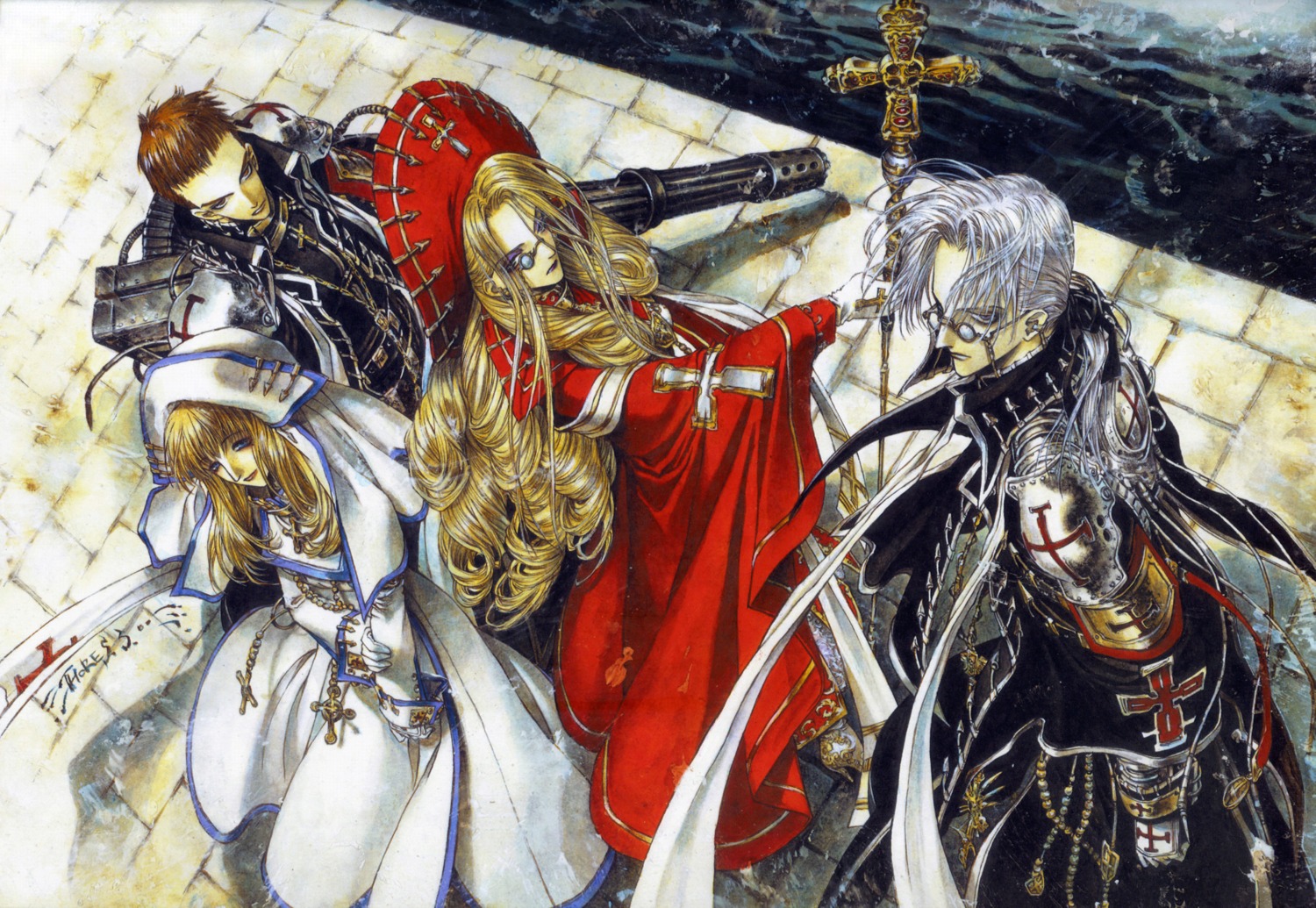 abel_nightroad, caterina_sforza, kate_scott, thores_shibamoto, tres_iqus, trinity_blood