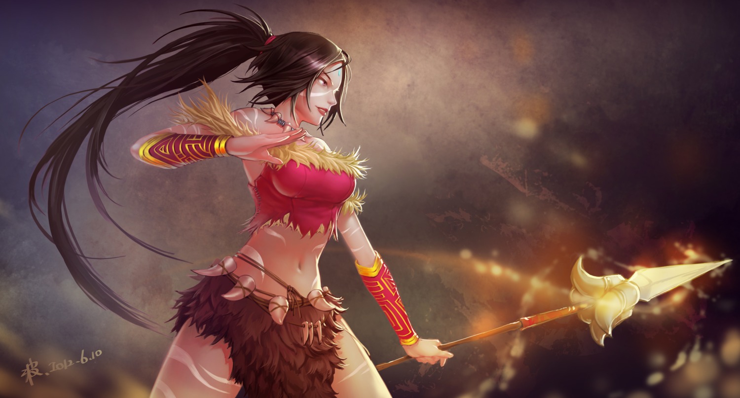 league_of_legends, namiko_(zxbvincent), nidalee, weapon
