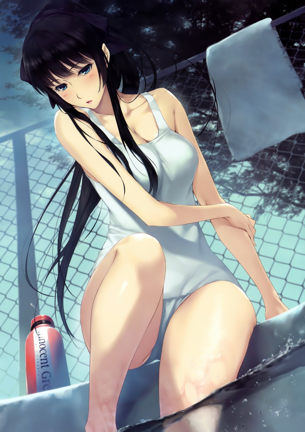 cleavage, detexted, innocent_grey, kara_no_shoujo_2, kayahara_yukiko, school_swimsuit, sugina_miki, swimsuits