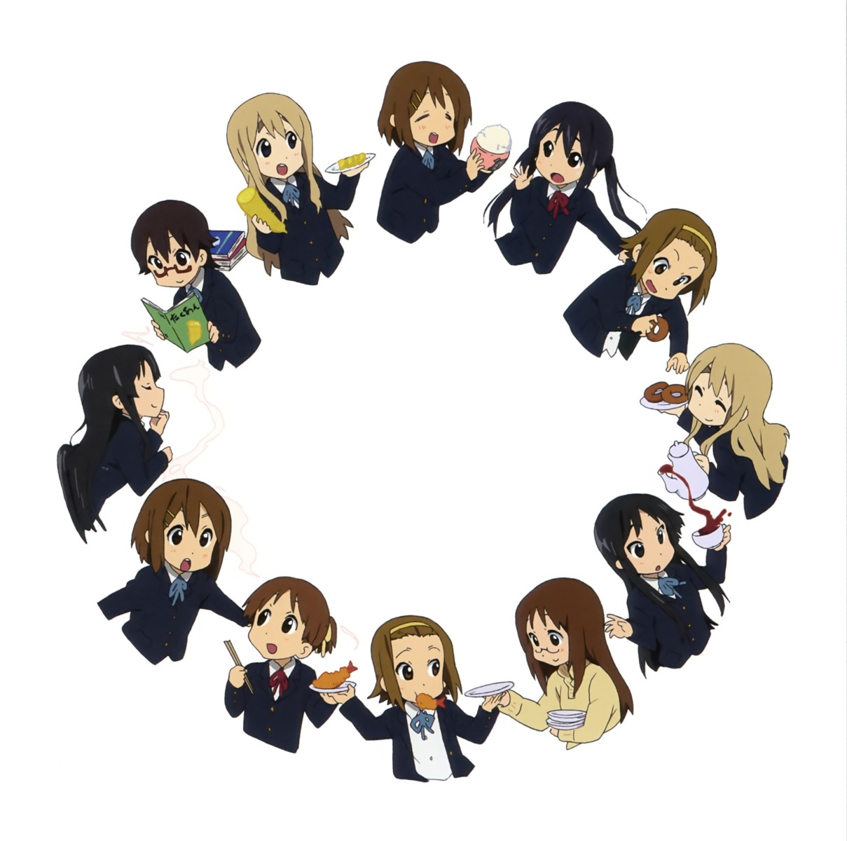 akiyama_mio, hirasawa_ui, hirasawa_yui, k-on!, kotobuki_tsumugi, manabe_nodoka, megane, nakano_azusa