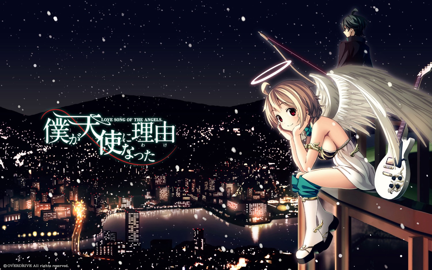 angel, boku_ga_tenshi_ni_natta_wake, fujimaru, jpeg_artifacts, overdrive_(company), wallpaper, wings