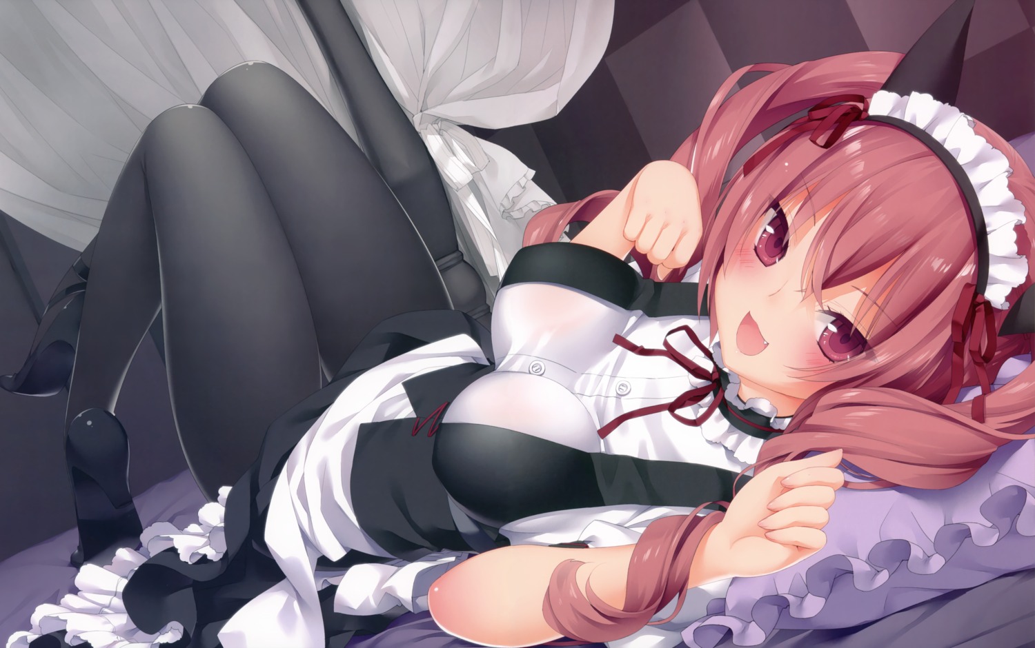 animal_ears, cropped, detexted, faris_nyanyan, heels, kani_biimu, luminocity, maid, nekomimi, pantyhose, skirt_lift, steins;gate