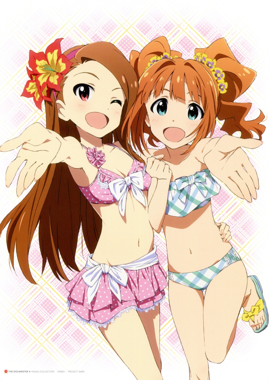 bikini, cleavage, minase_iori, swimsuits, takatsuki_yayoi, the_idolm@ster, yamaguchi_satoshi