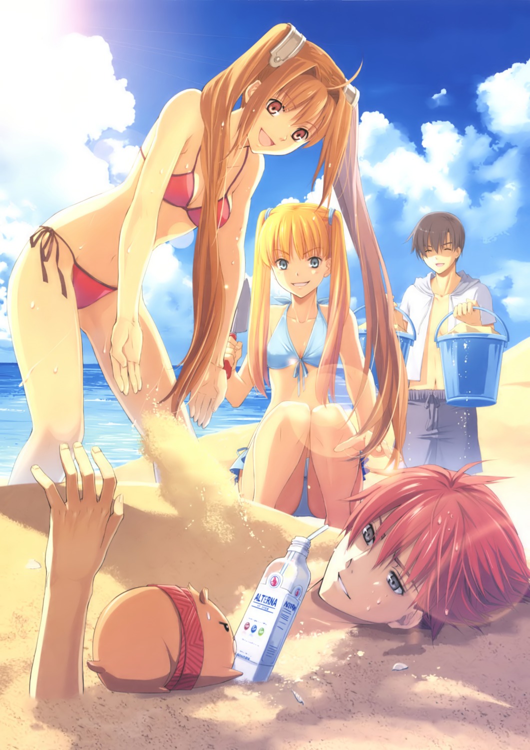 adol_christin, aisha_(ys), bikini, eiyuu_densetsu, eiyuu_densetsu:_sora_no_kiseki, enami_katsumi, estelle_bright, falcom, joshua_bright, swimsuits, ys, ys_seven