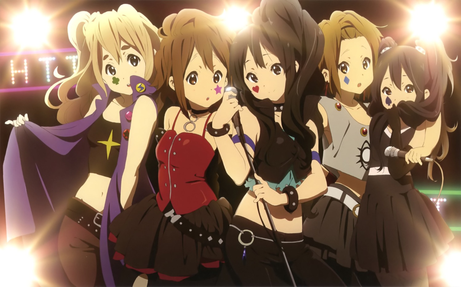 akiyama_mio, dress, fishnets, hirasawa_yui, k-on!, kotobuki_tsumugi, nakano_azusa, pantyhose