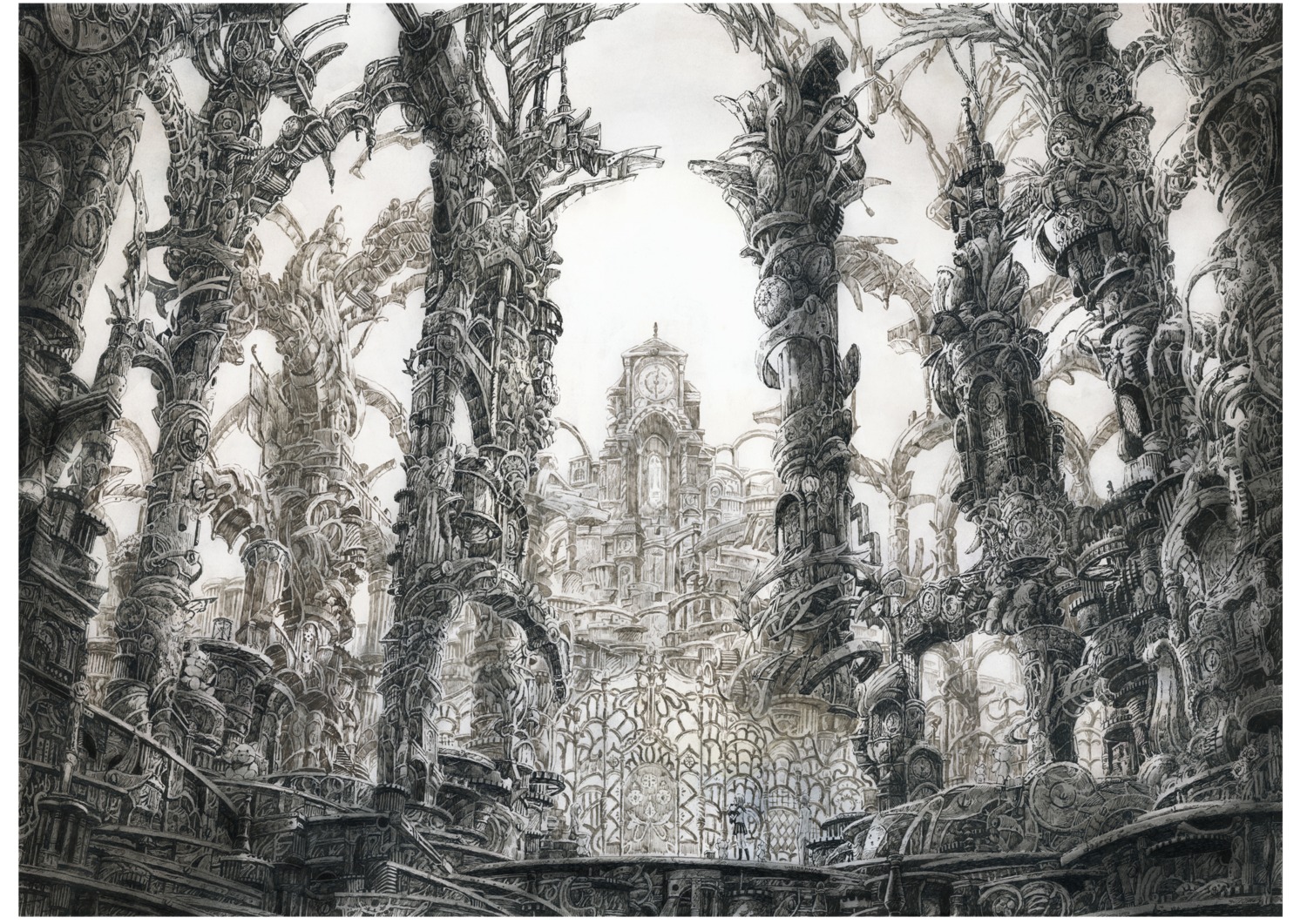 landscape, makoto_tauzo, monochrome