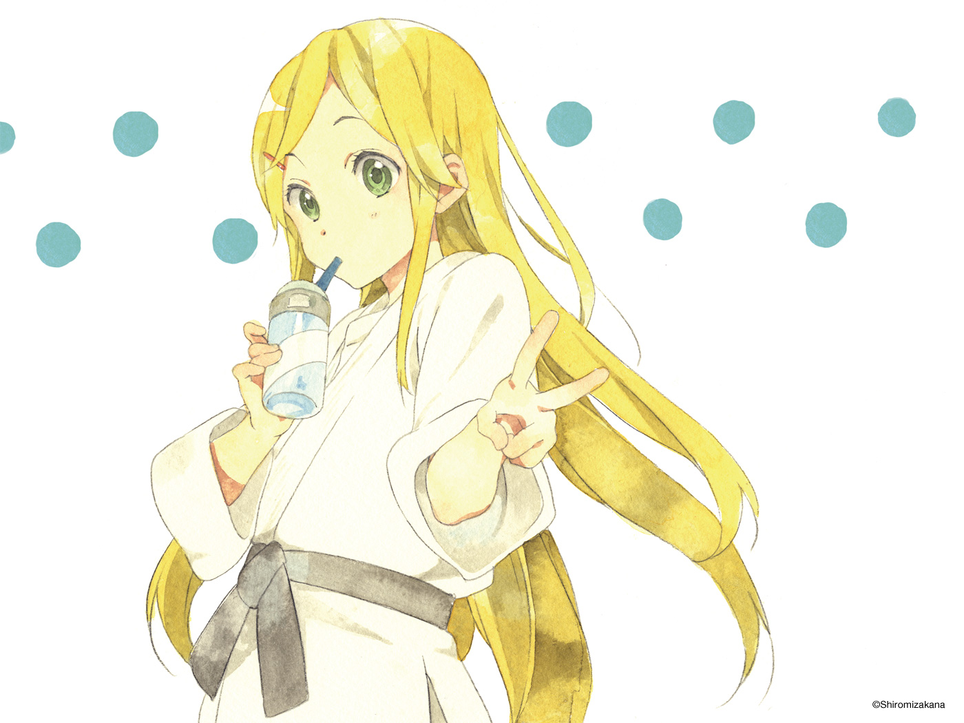 horiguchi_yukiko, kiriyama_yui, kokoro_connect, robe, wallpaper