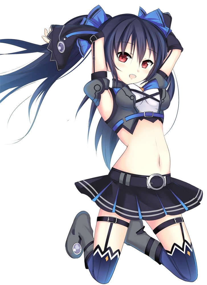 choujigen_game_neptune, kiri_frog, noire, thighhighs